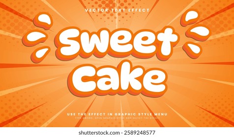 Sweet Cake editable text effect Template Suitable for dessert and cake Style Theme