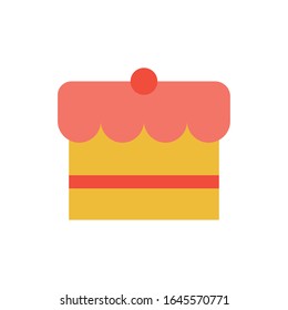 sweet cake flat style icon vector illustration design