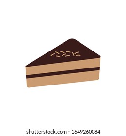 Pastel dulce diseño de icono plano, comida de postre deliciosa tentempié de azúcar y tema sabroso Ilustración vectorial