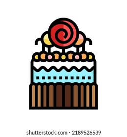 sweet cake food dessert color icon vector. sweet cake food dessert sign. isolated symbol illustration