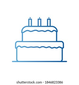 Estilo de gradiente de pastel dulce diseño de iconos, comida de postre deliciosa de azúcares y tema sabroso Ilustración vectorial