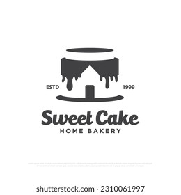 sweet cake home bakery logo design vector, bakery home made vector illustrations, can be used as symbols, brand identity, icons, or others.
