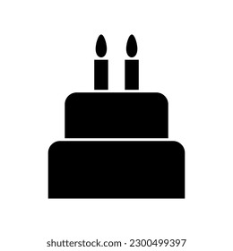 Sweet cake icon, bakery dessert food symbol, happy birthday day graphic vector illustration .