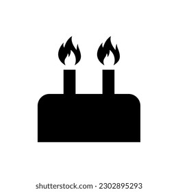 Sweet cake icon, bakery dessert food symbol, happy birthday day graphic vector illustration .