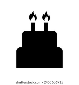 Sweet cake icon, bakery dessert food symbol, happy birthday day graphic vector illustration .