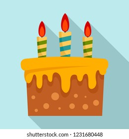 Sweet cake icon. Flat illustration of sweet cake vector icon for web design