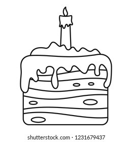 Sweet cake icon. Outline sweet cake vector icon for web design isolated on white background