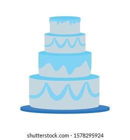 sweet cake icon over white background, vector illustration