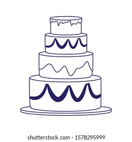 sweet cake icon over white background, vector illustration
