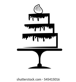 sweet cake icon over white background. vector illustration