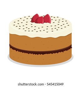 sweet cake icon over white background. colorful design. vector illustration