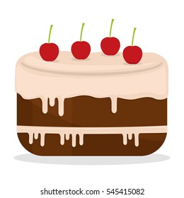 sweet cake icon over white background. colorful design. vector illustration