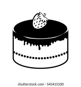 sweet cake icon over white background. vector illustration