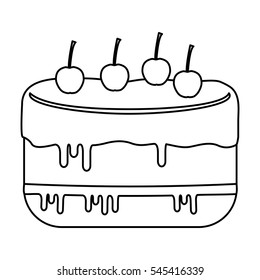 sweet cake icon over white background. vector illustration