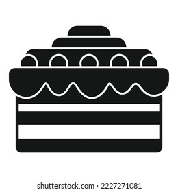 Sweet cake icon simple vector. Cream food. Happy anniversary