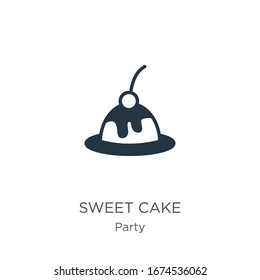Sweet cake icon vector. Trendy flat sweet cake icon from party collection isolated on white background. Vector illustration can be used for web and mobile graphic design, logo, eps10