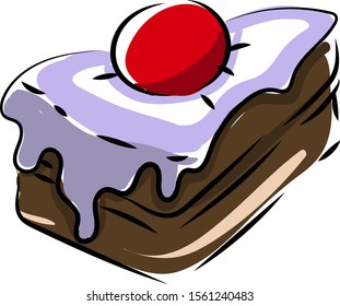 Sweet cake, illustration, vector on white background.