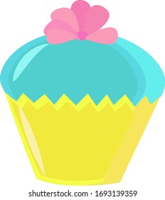 Torta dulce, ilustración, vector sobre fondo blanco