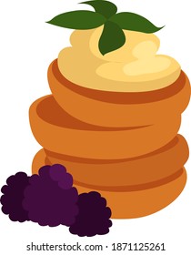Sweet cake, illustration, vector on white background.