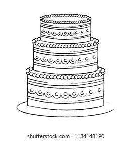 sweet cake isolated icon