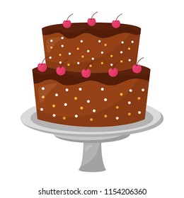 sweet cake isolated icon