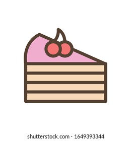 Sweet cake line and fill style icon design, dessert food delicious sugar snack and tasty theme Vector illustration