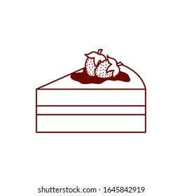 Sweet cake line style icon design, dessert food delicious sugar snack and tasty theme Vector illustration