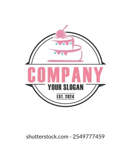 Logotipo de la torta dulce, logotipo de la torta de cumpleaños