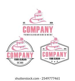 Logotipo de la torta dulce, logotipo de la torta de cumpleaños