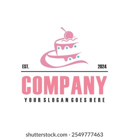 Logotipo de la torta dulce, logotipo de la torta de cumpleaños