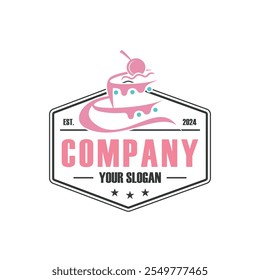 Logotipo de la torta dulce, logotipo de la torta de cumpleaños