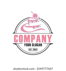 Logotipo de la torta dulce, logotipo de la torta de cumpleaños