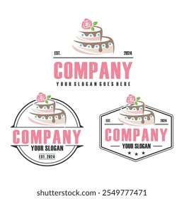 Logotipo de la torta dulce, logotipo de la torta de cumpleaños