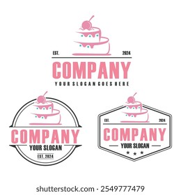 Logotipo de la torta dulce, logotipo de la torta de cumpleaños