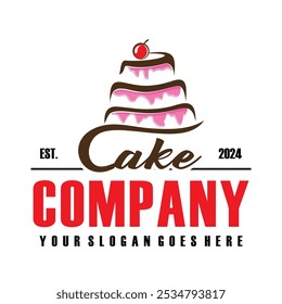 Logotipo del pastel dulce, logotipo del cupcake