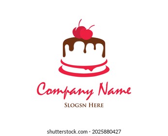 Pastel con logotipo de pastelillo dulce, vector de iconos