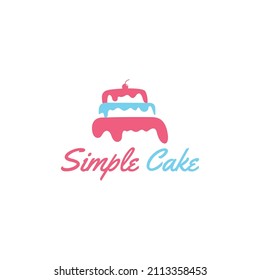 Sweet Cake Logo Cupcake Logo Icon. Illustration of cake with cherries.