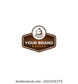 Sweet Cake Logo, Cupcake Logo Icon, vector