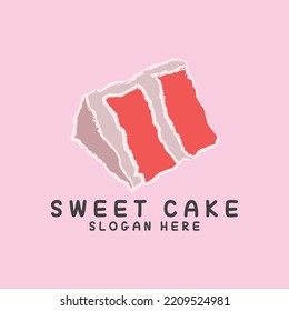 Sweet cake logo icon design template. luxury, vector.