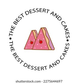 Sweet Cake logo template design vector. Illustration of cake with cherries.