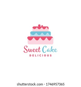 Sweet Cake Logo Vector birthday sweets