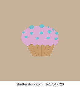 Sweet cake on the light beige background