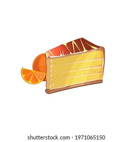 Sweet cake with orange delicious. Vector 