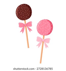 Pop de pastel dulce con arcos. Ilustraciones dibujadas a mano de Vector