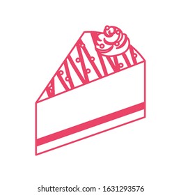 sweet cake portion dessert isolated icon vector illustration design