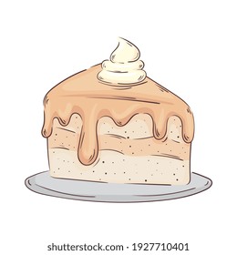 süße Kuchenpartie einzeln auf Vektorgrafik