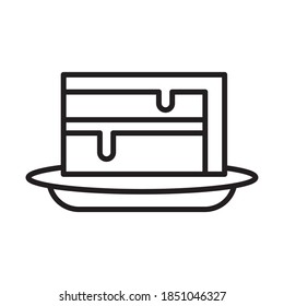 sweet cake portion line style icon vector illustration design