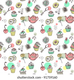 Sweet cake seamless pattern