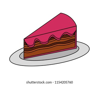 sweet cake slice isolated icon