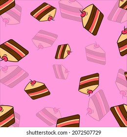 Sweet сherry cake vector bakery pastry biscuit	

